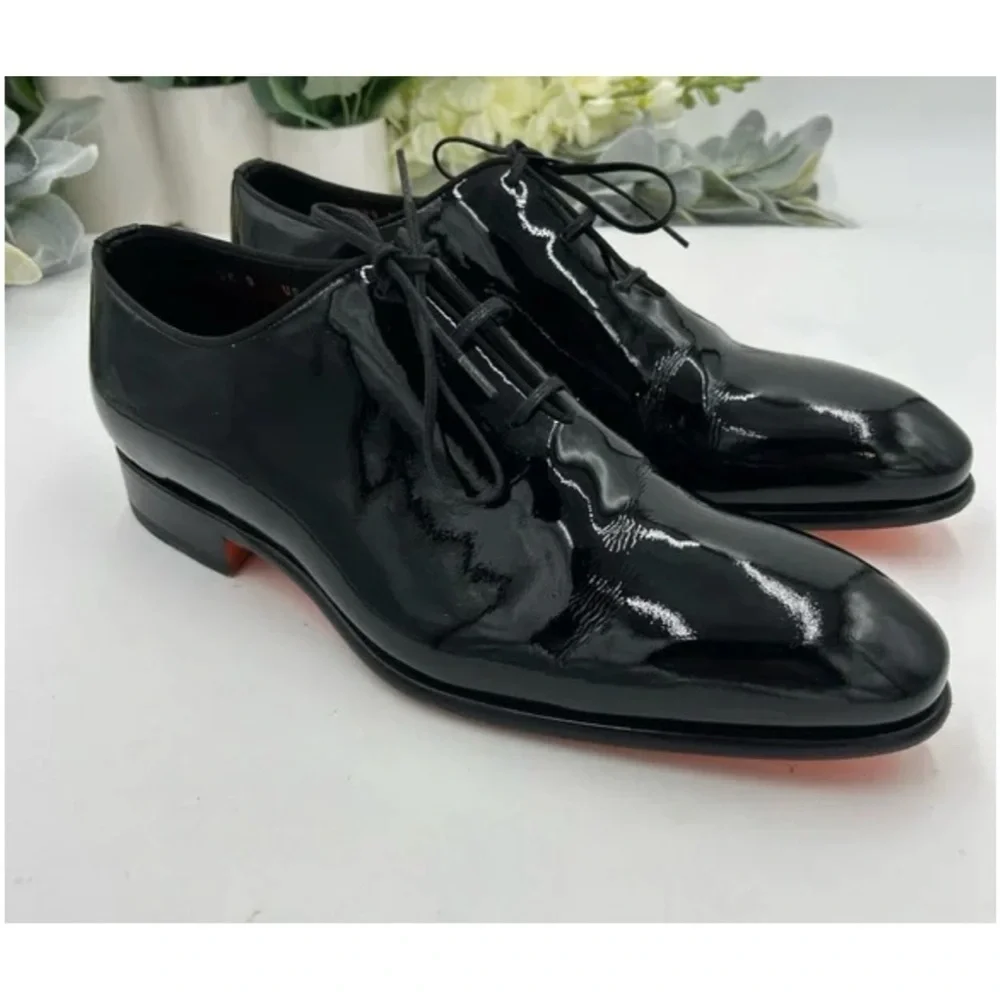 Men's Santoni patent leather Oxford's size 10 made in Italy